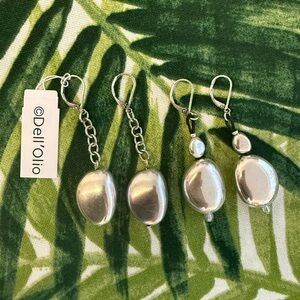 Silver Beaded Earrings Set